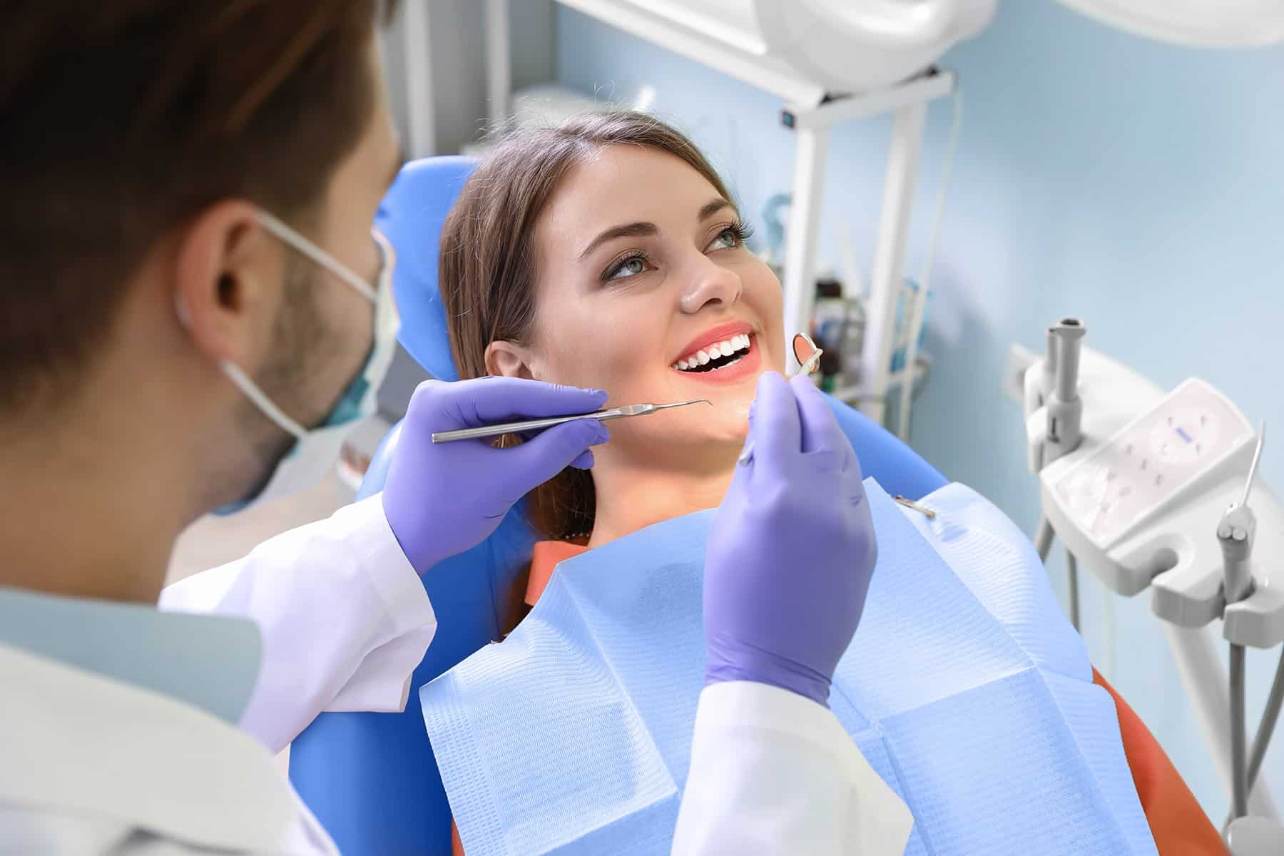 Woman at root canal appointment in Savannah, GA